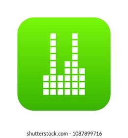 Equalizer icon green vector isolated on white background