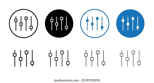 Equalizer icon Isolated flat vector in outline