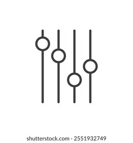 Ícone do equalizador isolado no plano de fundo branco. Ícone de vetor.