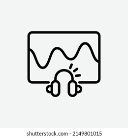  icono de ecualizador, icono aislado de esquema de podcast en fondo gris claro, perfecto para sitio web, blog, logo, diseño gráfico, medios sociales, interfaz de usuario, aplicación móvil