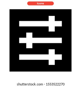 equalizer icon isolated sign symbol vector illustration - high quality black style vector icons
