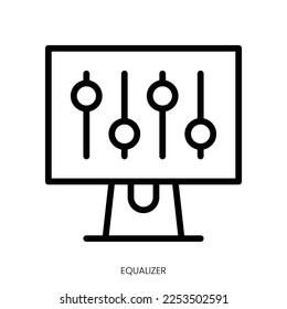 equalizer icon. Line Art Style Design Isolated On White Background