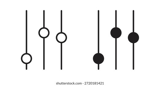 Icono de ecualizador en diseño de línea. Sencillo Vector de iconos