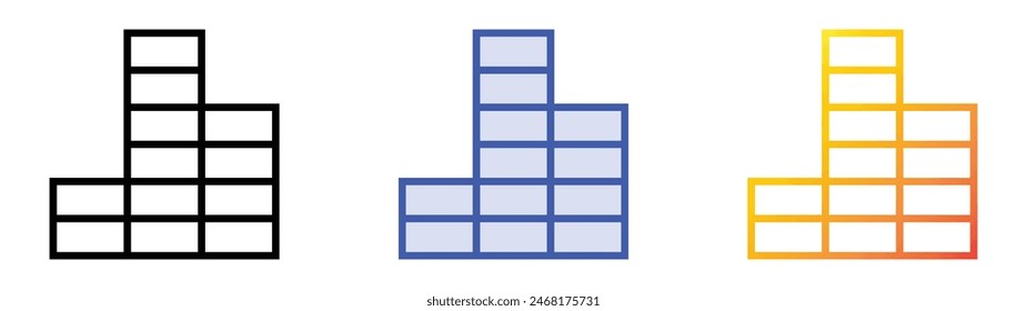 equalizer icon. Linear, Blue Fill and Gradient Style Design Isolated On White Background