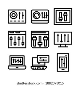 icono de ecualizador o logotipo símbolo de signo aislado ilustración vectorial - Colección de iconos vectoriales de estilo negro de alta calidad
