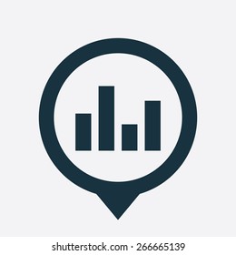 equalizer icon map pin on white background
