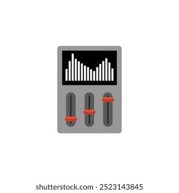 Ícone do equalizador. Frequência de áudio de música, forma de onda de linha de voz, sinal de rádio eletrônico, nível de volume