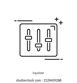 equalizer icon. Outline style icon design isolated on white background