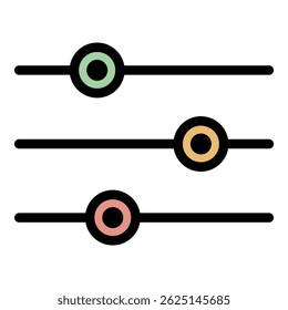 Entzerrer-Symbol. Umriss-Entzerrer, Vektorsymbol, Farbe, flach, einzeln