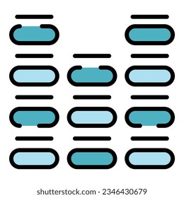 Equalizer icon outline vector. Dj music. Audio sampler color flat