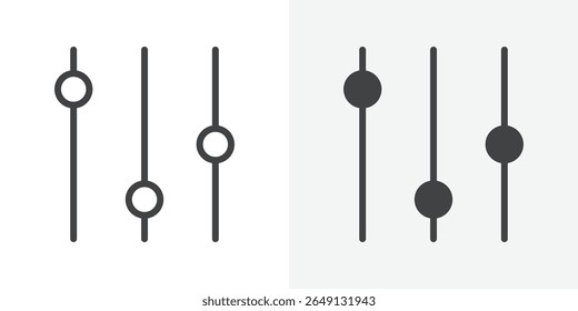 Equalizer icon Outline vector sign