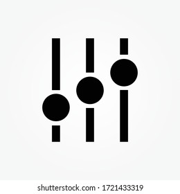 Equalizer icon. Preferences switcher. Music studio mixer console. Sound level control. Vector isolated illustration
