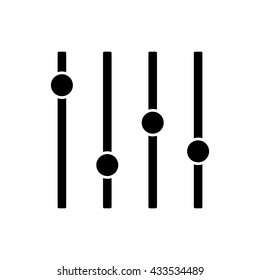 Equalizer icon Preferences switcher. Music studio mixer console. Sound level control. Vector illustration