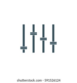 Equalizer icon. Preferences switcher. Music studio mixer console. Sound level control. Vector isolated illustration
