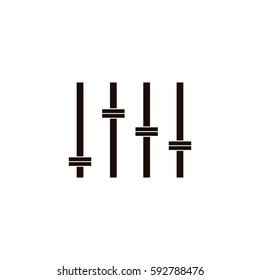 Equalizer icon. Preferences switcher. Music studio mixer console. Sound level control. Vector isolated illustration