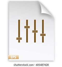 Equalizer icon. Preferences switcher. Music studio mixer console. Sound level control. Vector isolated illustration