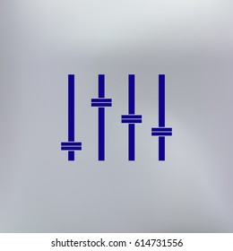 Equalizer icon. Preferences switcher. Music studio mixer console. Sound level control. Vector isolated illustration