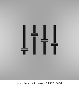 Equalizer icon. Preferences switcher. Music studio mixer console. Sound level control. Vector isolated illustration