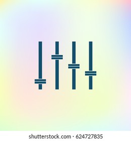 Equalizer icon. Preferences switcher. Music studio mixer console. Sound level control. Vector isolated illustration