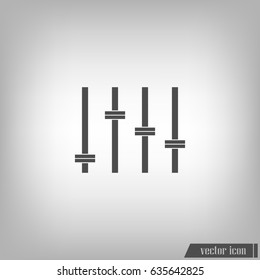 Equalizer icon. Preferences switcher. Music studio mixer console. Sound level control. Vector isolated illustration