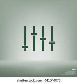 Equalizer icon. Preferences switcher. Music studio mixer console. Sound level control. Vector isolated illustration