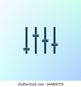 Equalizer icon. Preferences switcher. Music studio mixer console. Sound level control. Vector isolated illustration