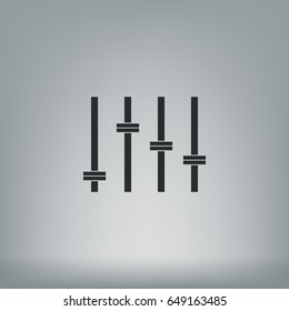 Equalizer icon. Preferences switcher. Music studio mixer console. Sound level control. Vector isolated illustration