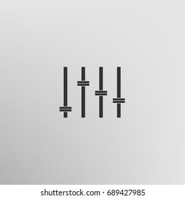 Equalizer icon. Preferences switcher. Music studio mixer console. Sound level control. Vector isolated illustration