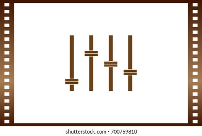 Equalizer icon. Preferences switcher. Music studio mixer console. Sound level control. Vector isolated illustration