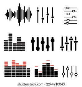 equalizer icon set.consists of nine cool styles vector recomended for your project