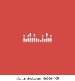 equalizer icon. sign design. red background