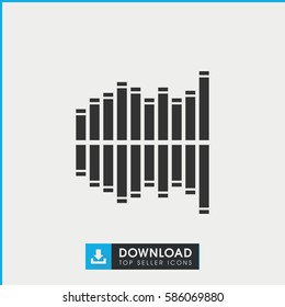 equalizer icon. Simple filled equalizer icon. On white background.
