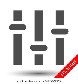 Equalizer icon. Simple flat logo of equalizer on white background. Vector illustration.