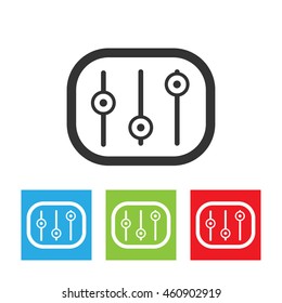 Equalizer icon. Simple logo of equalizer on white background. Flat vector illustration.