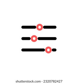 Icono de ecualizador. Icono del mezclador de sonido.   Preferencias. Personalizar. Control. Vector de icono del ecualizador.