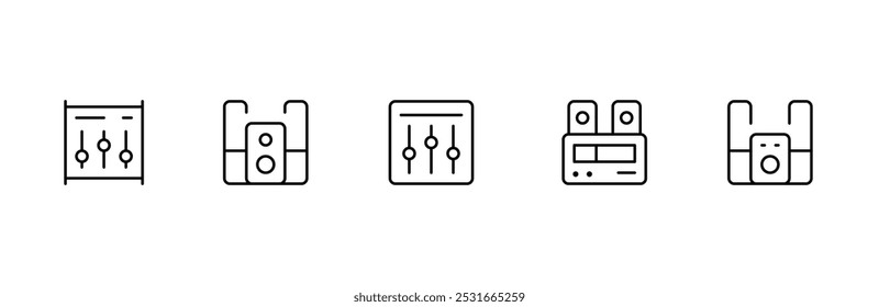 equalizer icon, sound volume level icon, control panel slide icon, sound controller icon, Adjustment settings slider. Editable Stroke. and Suitable for Web Page, Mobile App, UI, UX design.