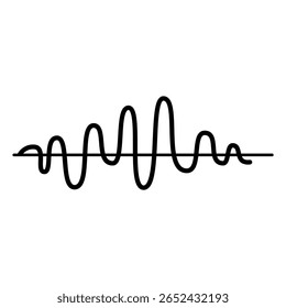 Equalizer icon with sound wave line