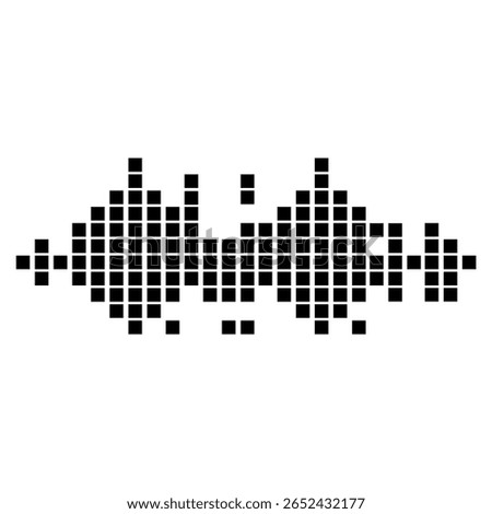 Equalizer icon with sound wave line. Minimalist Sound Wave Line Art