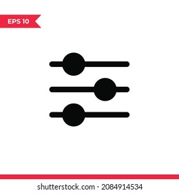 Equalizer icon vector. Equality sign