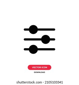 Equalizer icon vector. Equality sign