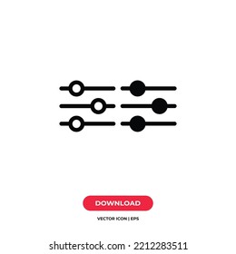 Equalizer icon vector. Equality sign
