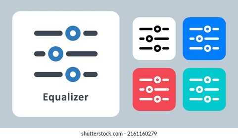 Equalizer Icon - Vector Illustration . Equalizer, Customize, Personalize, Preferences, Setting, Control, Options, Settings, Line, Outline, Flat, Icons .