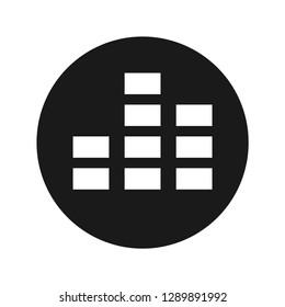Equalizer icon vector illustration design isolated on flat black round button