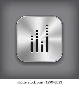 Equalizer icon - vector metal app button