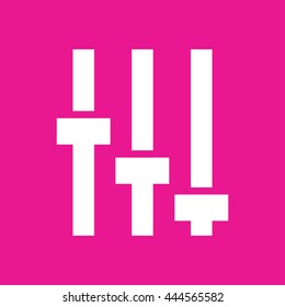 Equalizer icon vector. Pink background