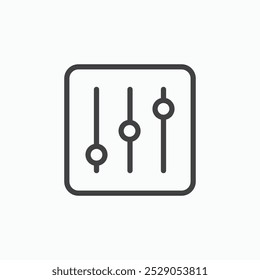 Conjunto de iconos de ecualizador. Ilustración llena y de línea