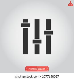 Equalizer icon.Sound vector.Music sign isolated on grey background.Simple liner illustration for web and mobile platforms.