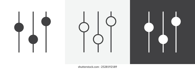 Equalizer-Symbol. Trendy moderne flache lineare Vektorgrafik auf weißem Hintergrund.