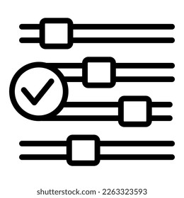 Equalizer key point icon outline vector. Main conclusion. List top
