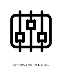 ícone de linha do equalizador. Ícone de vetor limpo e minimalista para sites, aplicativos móveis, apresentações e logotipos. Totalmente dimensionável e personalizável para qualquer projeto.